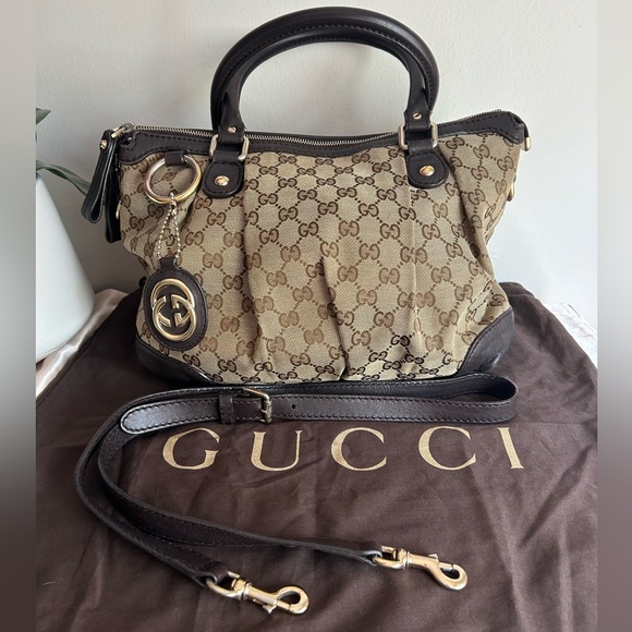Gucci Handbags - Gucci Sukey Canvas Shoulder Bag with Dust Bag